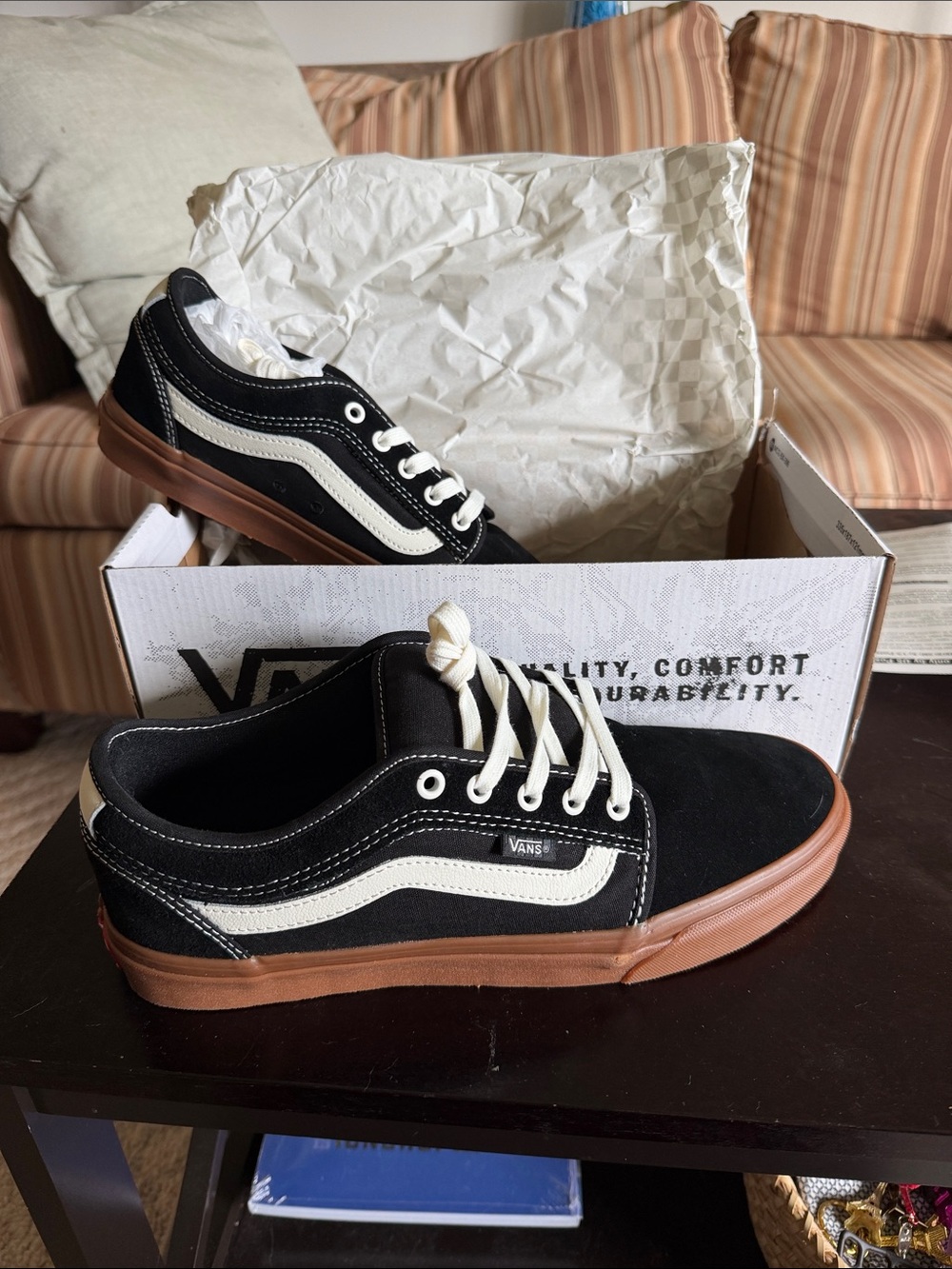 Vans Old Skool Black Canvas Sneakers with Gum Outsole